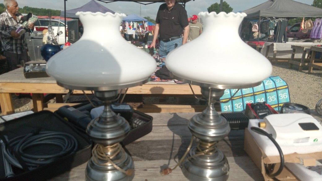 Vintage Electrified Oil Gas Lamp