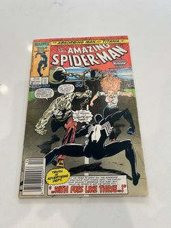 Amazing Spider-Man #283 Absorbing Man Titania Black Suit VG+ (1986 Marvel) Newsstand, Mark Jewelers   Back cover has multiple creases and needs a pres