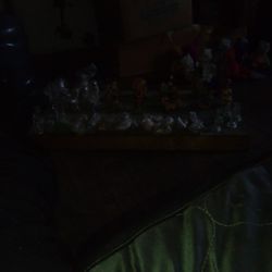 African Figurines Collectables , Glass Chess Pieces 