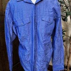 Mens INC International Concepts Periwinkle Shiny Blue Casual Dress Shirt XL