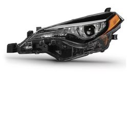 2017-2019 Toyota Corolla LE L CE Headlight Halogen Lamp Black Set Left