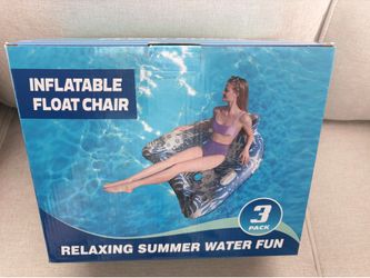 100% Brand New in box 3 Packs of  XL Inflatable Pool Floats for Adult & Kids, with Cupholders & 2 Handles