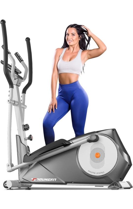 YOUNGFIT Elliptical Machine, Upgraded 22 Levels Ultra Quiet Elliptical Exercise Machine Trainer with LCD Monitor