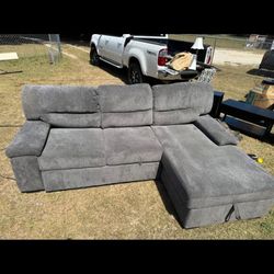 Couch Turns Into Bed. 2 Charging Ports 