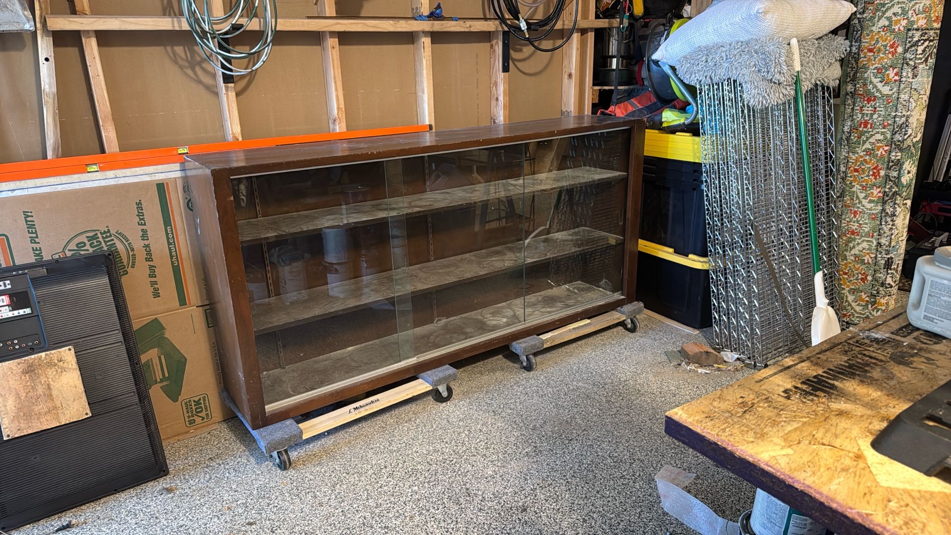 Glass Display Case With Shelves Solid Wood