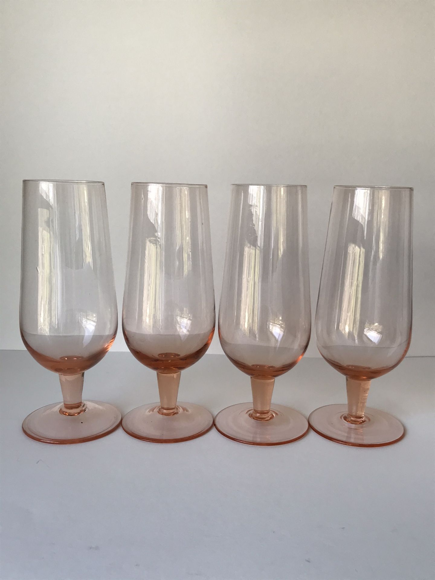 Vintage Boho Pink / Peach Stemware / Glassware / Wine Glasses