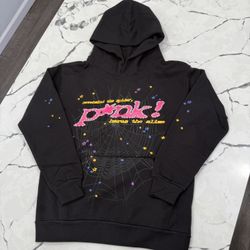 Sp5der Pink Black Hoodie