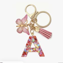 Letter A Pink Keychain.