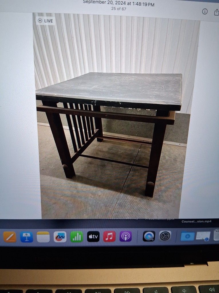 Selling (3) Solid Cast Iron - Black Top Tables
