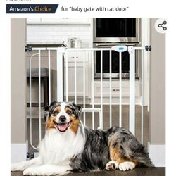 Carlson Extra Wide Walk Through Pet Gate with Small Pet Door, Includes 4-Inch Extension Kit, Pressure Mount Kit and Wall Mount Kit