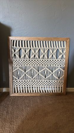 24”x24” wall macrame art piece