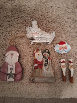 Lot Of Santa Ornaments 