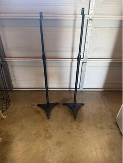 Pair of Adjustable Speaker Stands Extend 20" to 44"