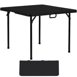 34in Square Folding Card Table – Black & White, Halloween Game Night Table