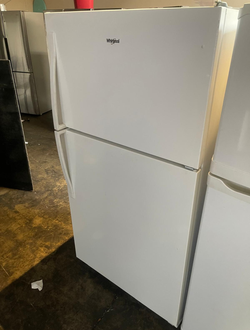 Whirlpool Top Freezer Fridge — White, Clean Inside