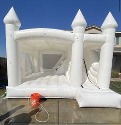 White Bounce House Slides