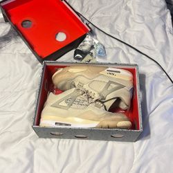 Offwhite Jordan 4s Size 12 Men’s Or Size 13.5 Woman’s
