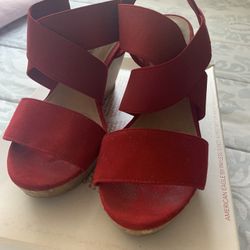 Red Wedge Heels Size 6