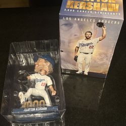 CLAYTON KERSHAW LA DODGER’S BOBBLEHEAD 3000 Strikeouts NEW IN BOX