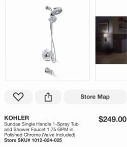 KOHLER Sundae Single Handle 1-Spray Tub and Shower Faucet 1.75 GPM in. Polished Chrome (Valve Included)