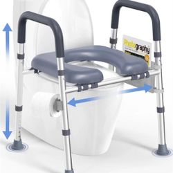 HOMLAND Toilet Seat Risers for Seniors, FSA/HSA Eligible Raised Toilet Seat with Handles