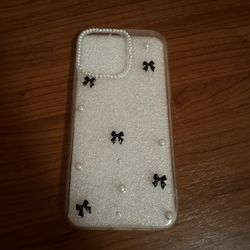 Bow And Pearl Clear iPhone 14 Pro Mac Phone Case 