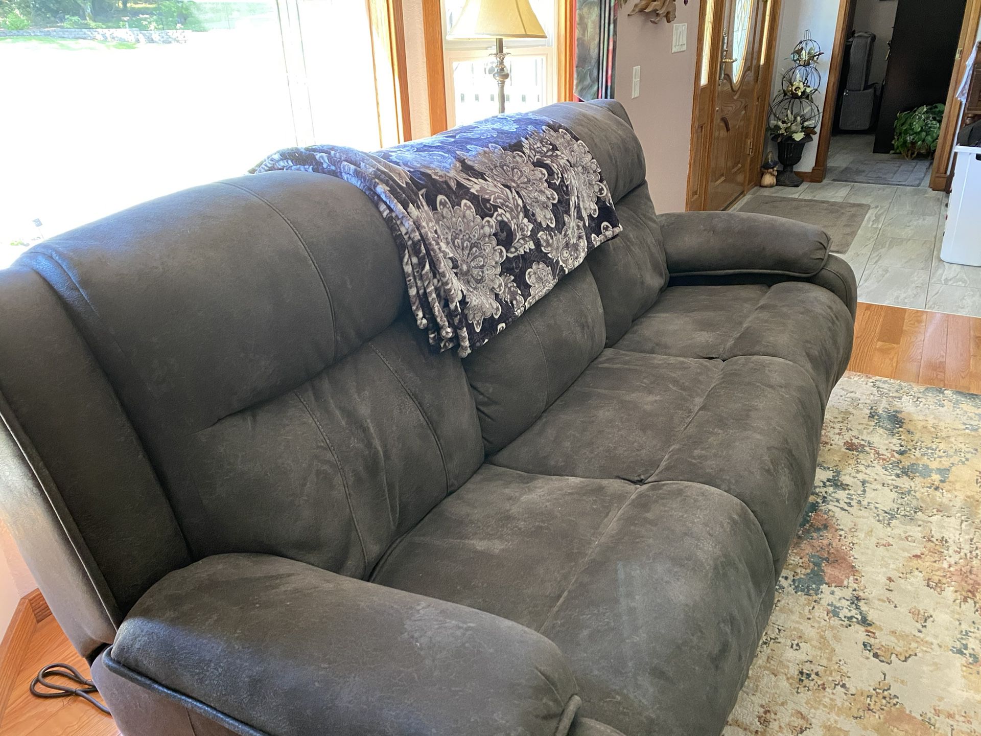 Gray Power Recliner Couch