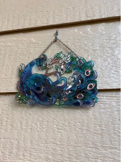 Peacock stained glass Suncatcher