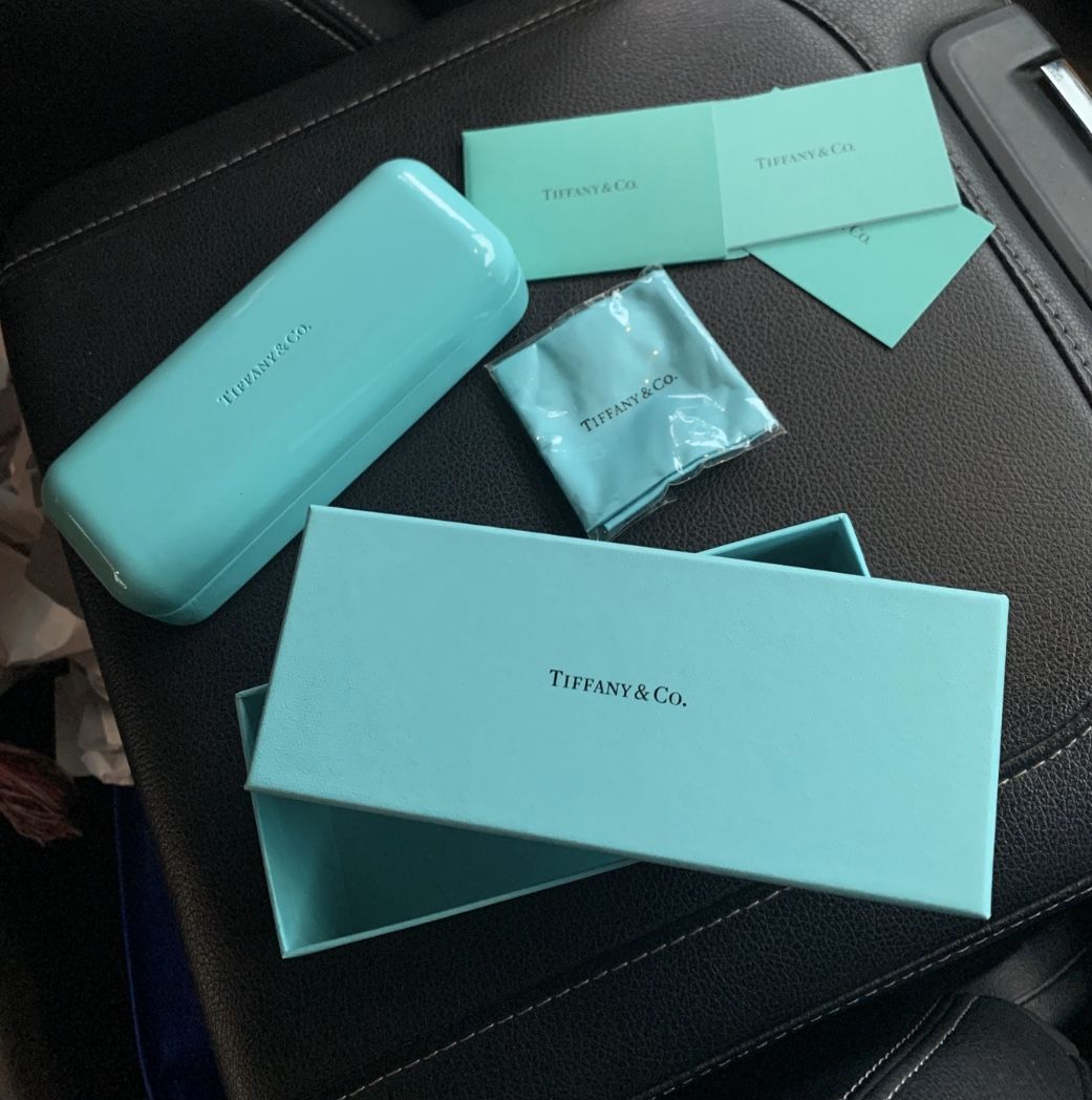 Tiffany & Co. Sunglasses Case, box, Auth Card and Cleaning cloth