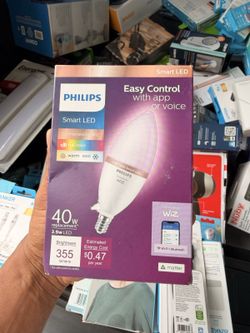 Philips Smart LED WiZ Candelabra Light Bulb, Open Box, Brand New
