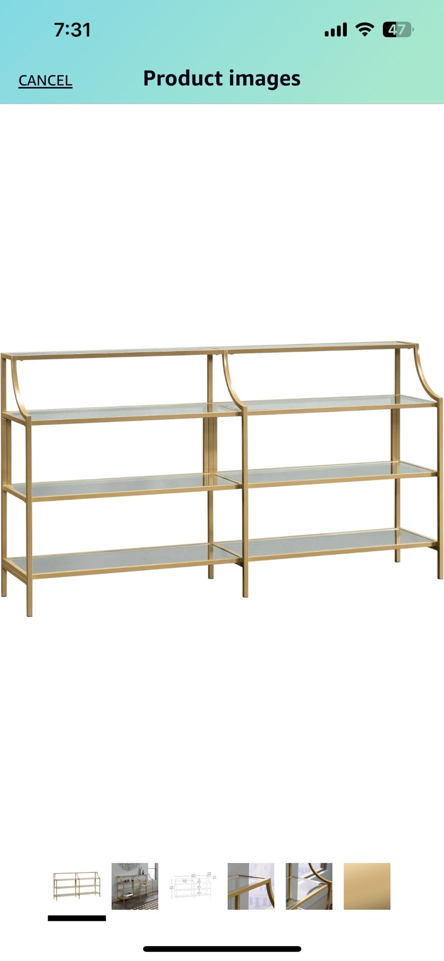 Gold/Glass Console Table