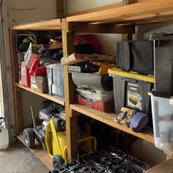 3 Levels 6 Foot High X 10 Foot Long Heavy Dury Wood Shelf