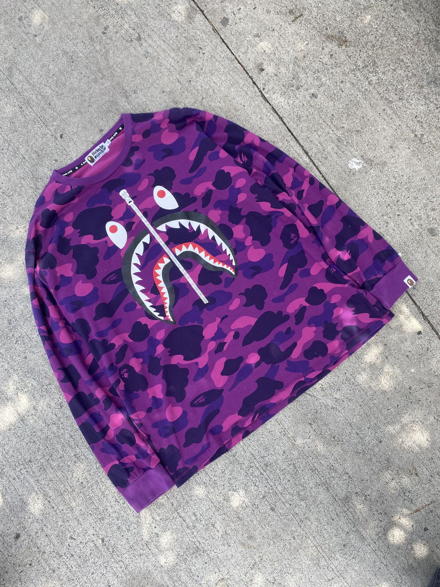 Purple Camo Bape Long sleeve Tee
