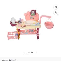 Selling Kids Pet Cat-care Set With Pet Cat With Light Music Pink Toys Playset Valentine's Day Gift