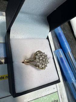 Gold Diamond Cluster Cocktail Ring