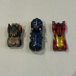 Hot wheels lot Marvel Cars Captain America, Iron Man, Rocket Raccoon