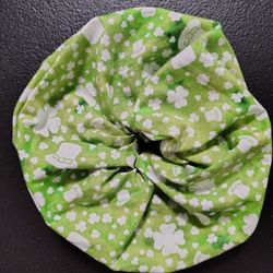 Fluffy Handmade St Patrick's Day Hair Scrunchie 