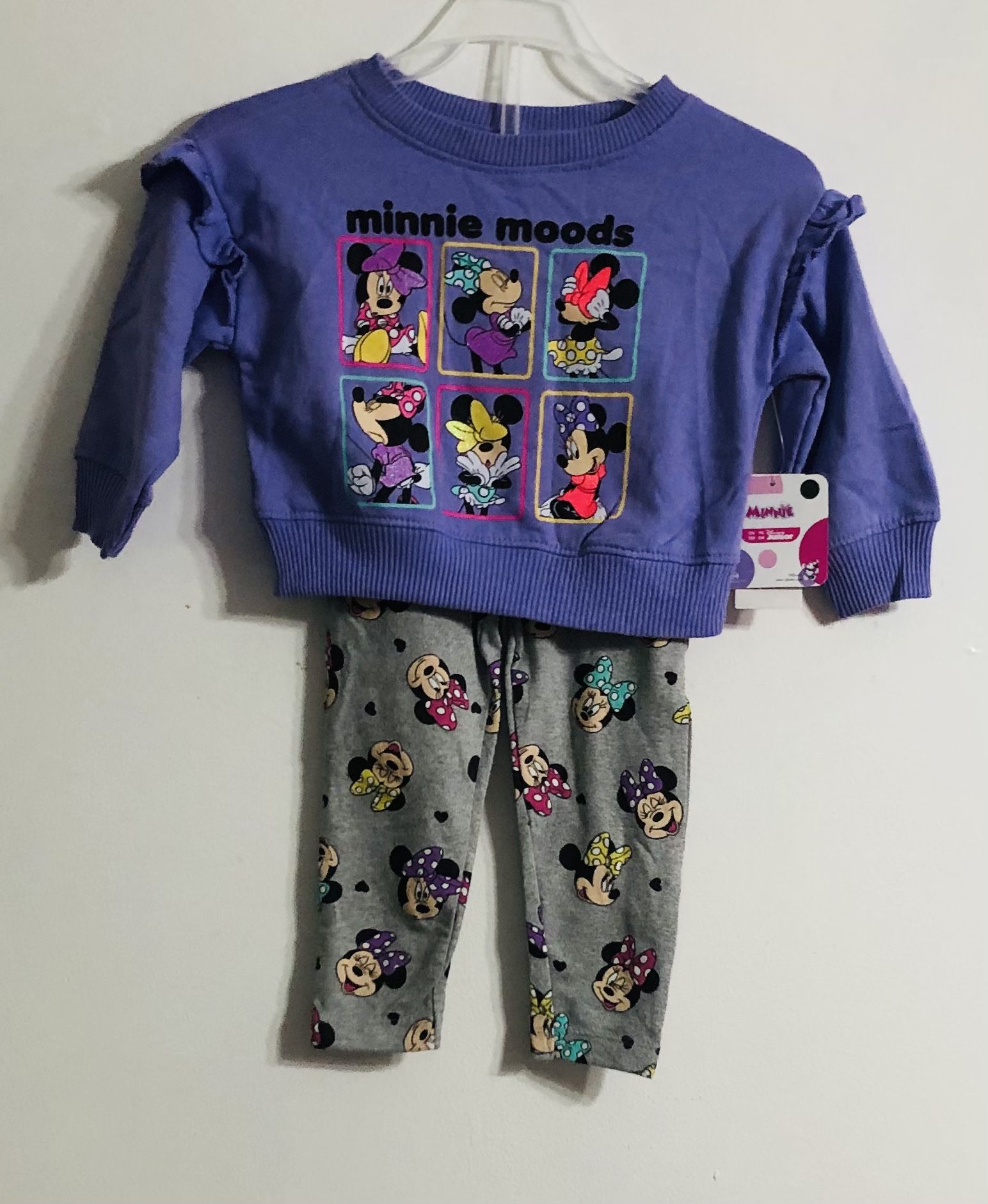 Disney Minnie Mouse baby girl’s 2Pcs set sweatshirt/jogger purple.18M