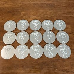 Handmade Wedding Birthday Baby Shower Party Table Numbers 1-15