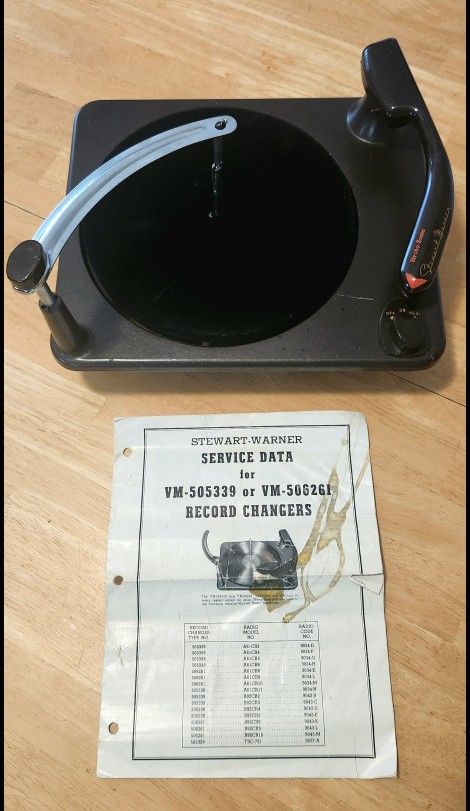 1945 Stewart-Warner Record Changer FOR PARTS !!!
