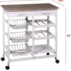 Kitchen Island Cart with Drawers
