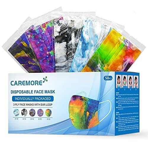 Disposable Face Masks With Designs, Individually Wrapped