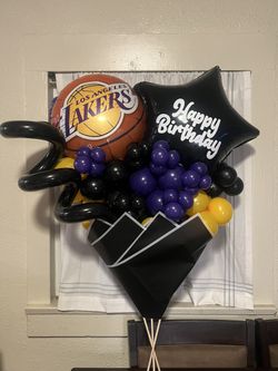 Lakers Balloon Bouquet - Party decorations Gift Ideas 