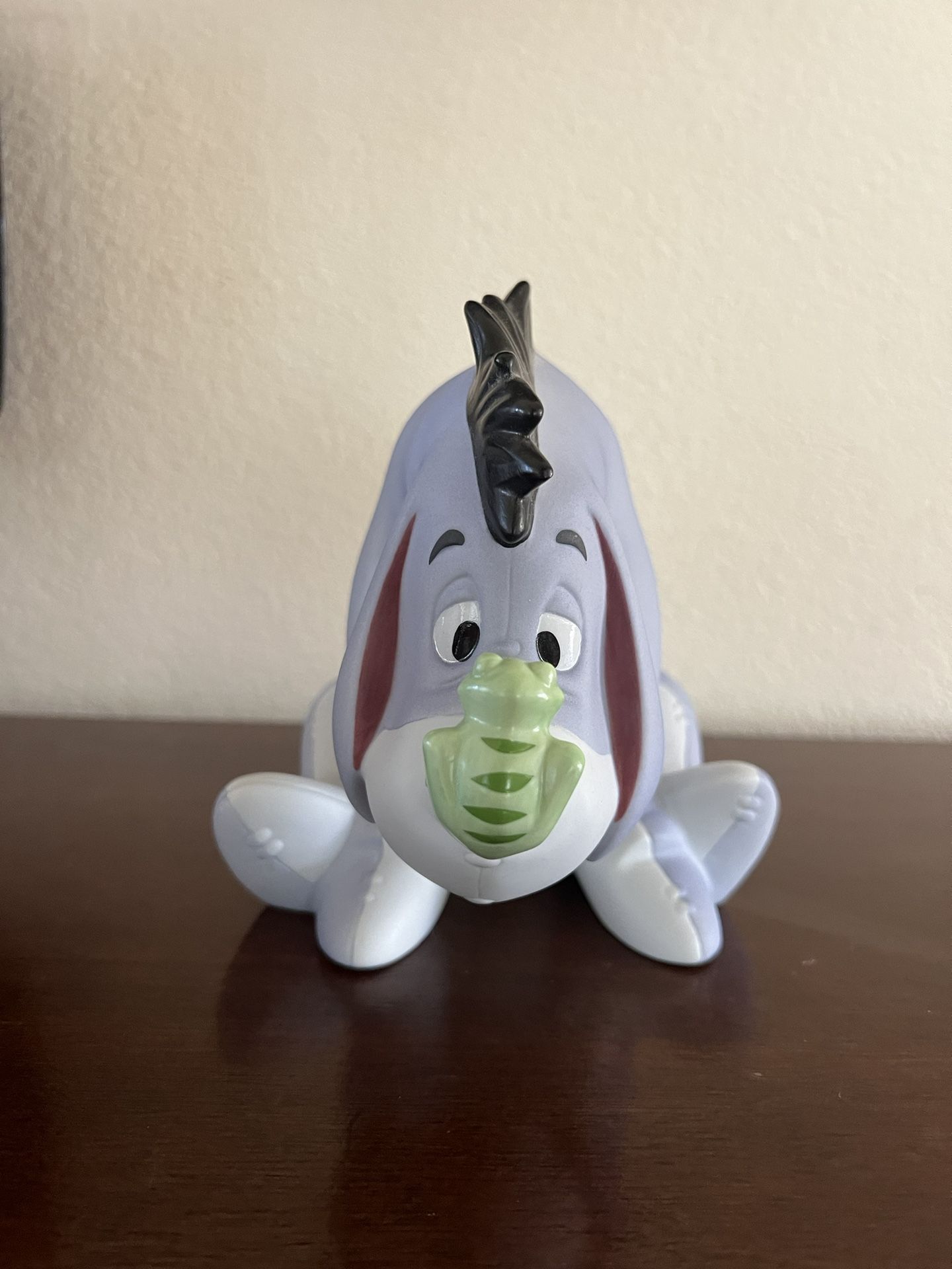Eeyore Piggy Coin Bank Frog On Nose Spring Has Sprung Pooh And Friends Ceramic
