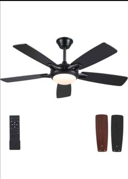 52 Inch Ceiling Fans with Lights and Remote, Modern Indoor Outdoor Ceiling Fan for Bedroom Living Room Patio Porch, 6 Speeds, Reversible Quiet Motor,