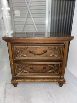 Vintage Solid Wood Nightstand – Heavy, Quality Furniture