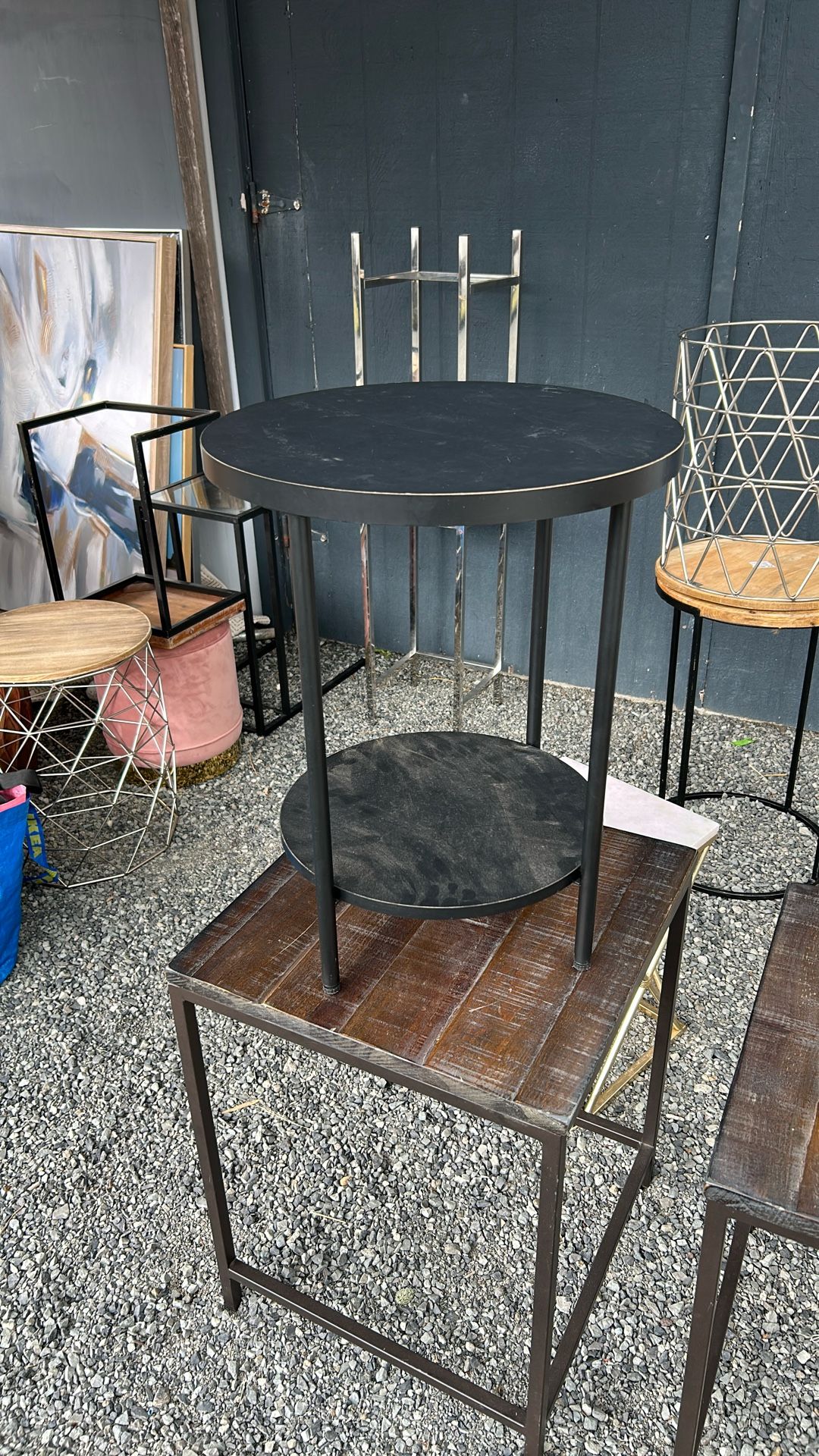 Black Two-Tiered Side Table
