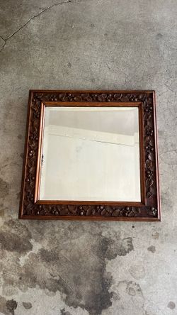 Framed Beveled Mirror; Vintage