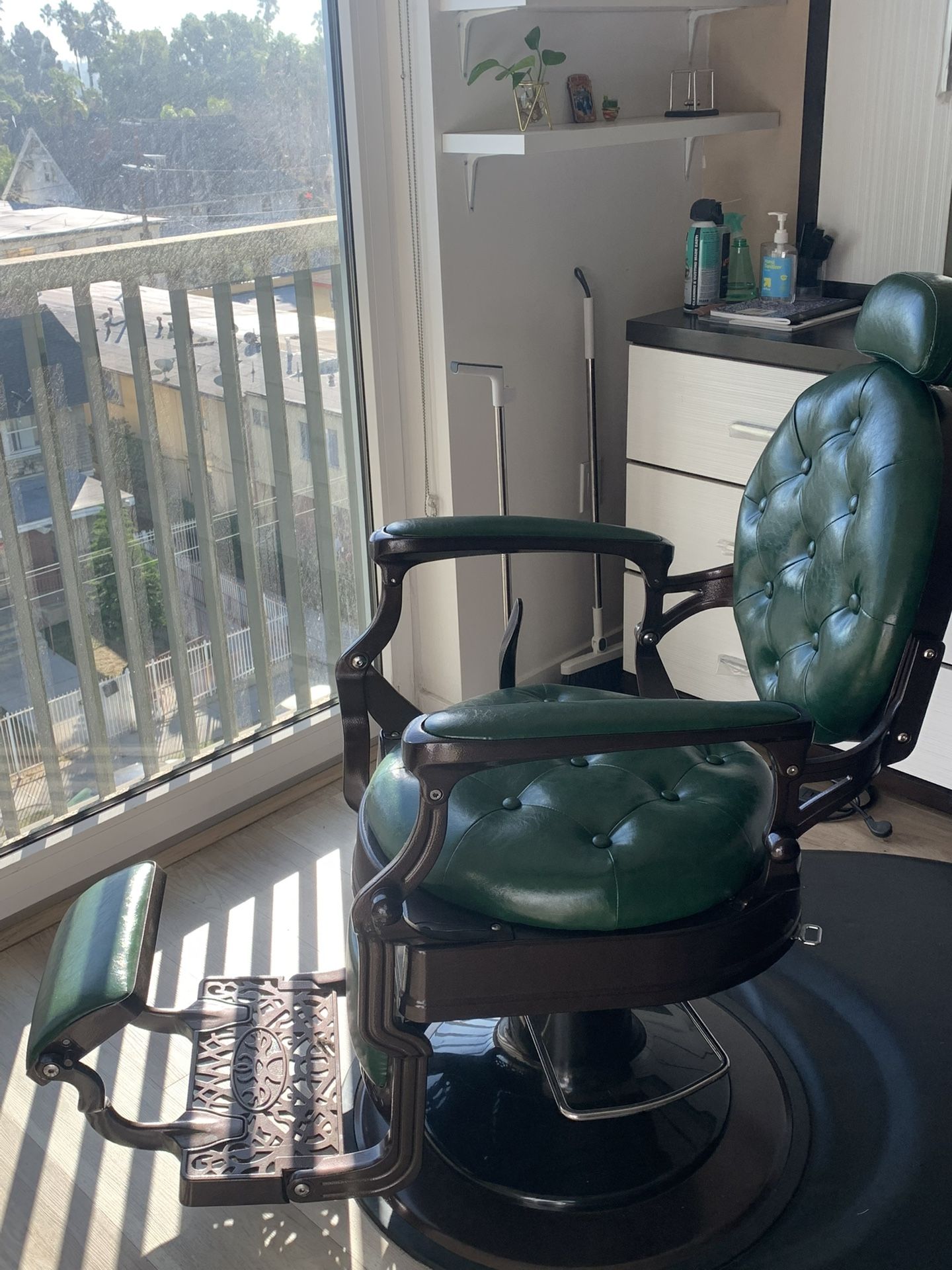 Green Barber Chair.