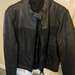 Woman’s Biker Leather Jacket Size XL By River Road Motor